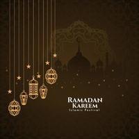 ramadan kareem islamic religiös festival bakgrund vektor