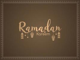 elegant Ramadan kareem islamisch Festival Text Design Hintergrund vektor