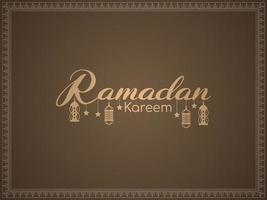 traditionell ramadan kareem islamic festival text design bakgrund vektor