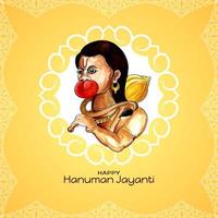 glücklich Hanuman Jayanti traditionell Hindu Festival Karte vektor