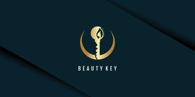 Schönheit Logo mit Schlüssel Konzept und kreativ Element Design Prämie Vektor