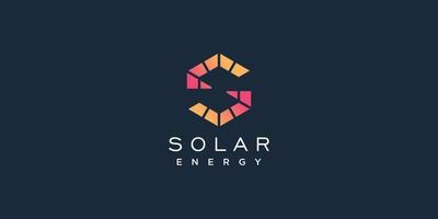 Solar- Technik Logo Vorlage mit Brief s kreativ Konzept Prämie Vektor