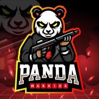 Panda Kanoniere Maskottchen. e Sport Logo Design vektor