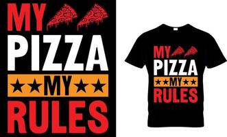 meine Liebling Farbe ist Pizza. Pizza T-Shirt Design. vektor