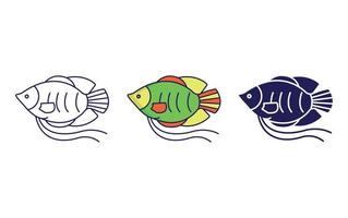 Zwerg Gourami Fisch Vektor Symbol