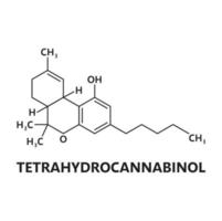 tetrahydrocannabinol cannabinoid molekyl vektor