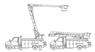 Hand gezeichnet Vektor Illustration Farbe Kinder Konstruktion Antenne Bedienung LKW Clip Art