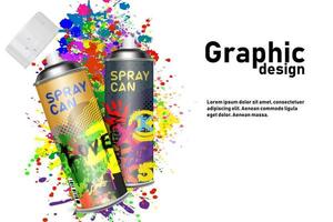 aerosol måla för graffiti med konst design element. design mall, affisch. vektor