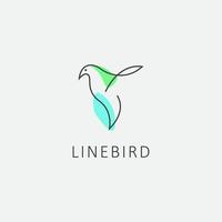 Prämie Design einer Linie Vogel Logo vektor