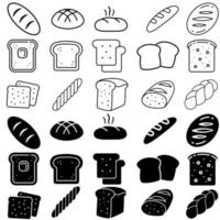 bröd ikon vektor uppsättning. bageri illustration tecken samling. rotig symbol. Tommy logotyp.