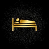 Mann, Schlaf Gold, Symbol. Vektor Illustration von golden Partikel auf Gold Vektor Hintergrund