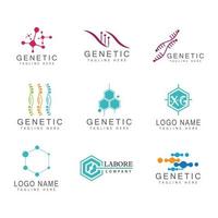 dna gen logotyp mall vektor symbol illustration