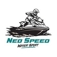 Jets Ski Wassersport Vektor-Illustration Logo-Design, perfekt für Club-Team-Logo und T-Shirt-Design vektor