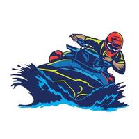 Jet ski tävlings vektor illustration design, perfekt för händelse logotyp och t skjorta design