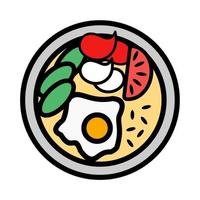 illustration vektor grafisk av friterad ris Ramen, mat asiatisk, mat maträtt skål ikon