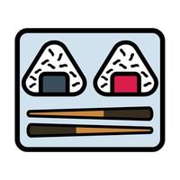 illustration vektor grafisk av sushi asiatisk mat, mat nigiri, maträtt ris ikon