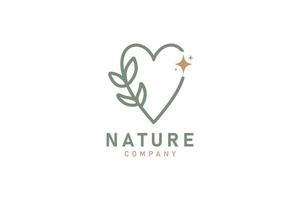 Liebe Natur Blatt Dekoration Logo Design Symbol Vektor