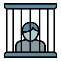 Gefängnis Mann Symbol Gliederung Vektor. Polizei Ausrüstung vektor