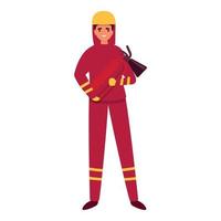 Feuerwehrmann Bedienung Symbol Karikatur Vektor. Arbeit Person vektor