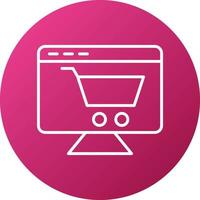 e-handel plattform ikon stil vektor