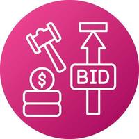 maximal bud auktion ikon stil vektor