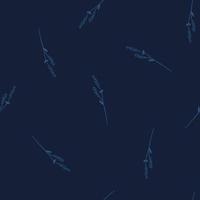 dunkel Blau Indigo Muster mit gezeichnet Kräuter und Pflanzen vektor