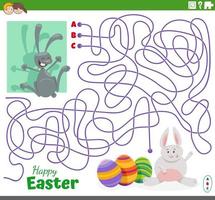 Matze Spiel mit Karikatur Ostern Hasen und Eier vektor