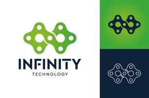 infinity tech logotyp vektor mall, kreativa infinity logo designkoncept.