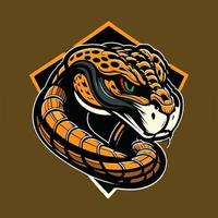 süß König Kobra Vektor Logo Symbol Sport Maskottchen eben Illustration