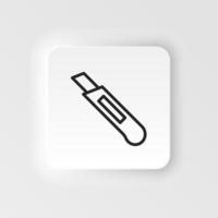 Ingenieur, Messer Vektor Symbol. Element von Design Werkzeug zum Handy, Mobiltelefon Konzept und Netz Apps Vektor. dünn neumorphisch Stil Vektor Symbol zum Webseite Design auf Neumorphismus Weiß Hintergrund