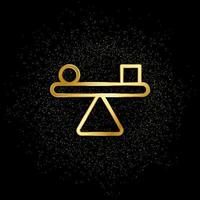 Balance Gold Symbol. Vektor Illustration von golden Partikel Hintergrund.. spirituell Konzept Vektor Illustration .