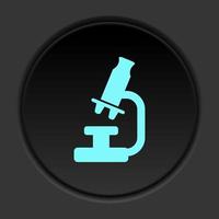dunkel Taste Symbol Mikroskop. Taste Banner runden Abzeichen Schnittstelle zum Anwendung Illustration auf verdunkeln Hintergrund vektor