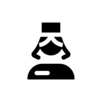 Krankenschwester schwarz Glyphe ui Symbol. Fachmann Assistent. zuerst Hilfe. weiblich Arzt. Benutzer Schnittstelle Design. Silhouette Symbol auf Weiß Raum. solide Piktogramm zum Netz, Handy, Mobiltelefon. isoliert Vektor Illustration