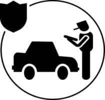 bil, försäkring, straff- ikon illustration isolerat vektor tecken symbol - försäkring ikon vektor svart - vektor på vit bakgrund