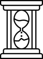 Uhr, Glas, Sanduhr Vektor Symbol auf transparent Hintergrund. Gliederung Uhr, Glas, Sanduhr Vektor Symbol