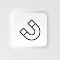 Magnet, einrasten Vektor Symbol. Element von Design Werkzeug zum Handy, Mobiltelefon Konzept und Netz Apps Vektor. dünn neumorphisch Stil Vektor Symbol zum Webseite Design auf Neumorphismus Weiß Hintergrund