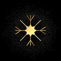 Schnee Gold, Symbol. Vektor Illustration von golden Partikel auf Gold Vektor Hintergrund