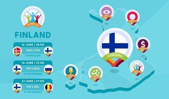 Finnland isometrische Karte Fußball 2020 vektor