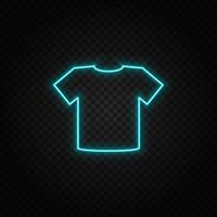 Shirt. Blau und Gelb Neon- Vektor Symbol. transparent Hintergrund.