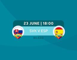Slovakien vs Spanien fotboll vektor