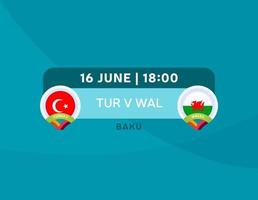 Turkiet vs Wales fotboll vektor