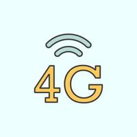 4g, Signal Farbe Vektor Symbol, Vektor Illustration auf Weiß Hintergrund