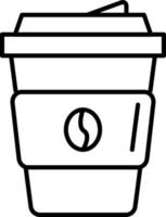 nehmen Weg Kaffee Tasse Symbol, Einweg Plastik oder Polystyrol Getränk Zeichen, eben dünn Linie Stil Vektor. vektor