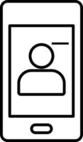 Linie Vektor Symbol Telefon, Kontakt, entfernen. Gliederung Vektor Symbol auf Weiß Hintergrund