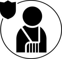 menschlich, Versicherung, Gesundheit Symbol Illustration isoliert Vektor Zeichen Symbol - - Versicherung Symbol Vektor schwarz - - Vektor auf Weiß Hintergrund
