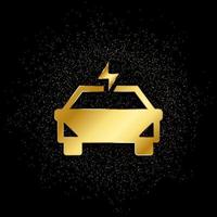 Auto, Auto, Entschädigung, Direkte Gold, Symbol. Vektor Illustration von golden Partikel Hintergrund . Vektor Gold Hintergrund