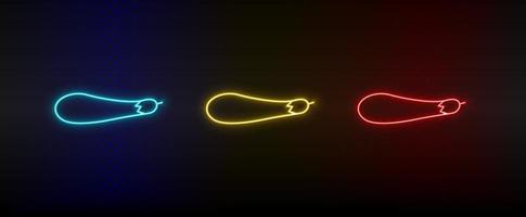 Neon- Symbol einstellen Ureinwohner. einstellen von Rot, Blau, Gelb Neon- Vektor Symbol auf dunkel Hintergrund