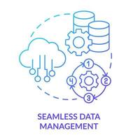 nahtlos Daten Verwaltung Blau Gradient Konzept Symbol. Information Lager Vorschriften. Wolke Computing abstrakt Idee dünn Linie Illustration. isoliert Gliederung Zeichnung vektor