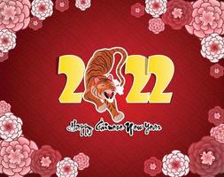 frohes chinesisches neues jahr 2022 - jahr des tigers. Mond Neujahr Banner Design-Vorlage. vektor