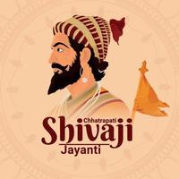 Shivaji Jayanti Illustration und Hintergrund vektor